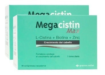 Megacistin Max 30 Tablets | Strengthen & Protect Hair & Nails | L-Cistine, Biotin, Zinc, & Vitamins B5 & B6