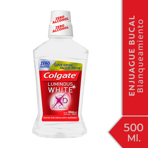 Colgate Luminous White Mouthwash: Whiten Teeth, Freshen Breath, and Prevent Cavities - 500ml/16.9fl Oz - or Doctor