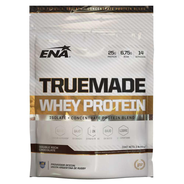Ena True Made Whey Protein Double Rich Chocolate Sports Supplement - 453Gr/15.97Oz - Low Fat, Gluten-Free, Lactose-Free & Rich in Essential Amino Acids