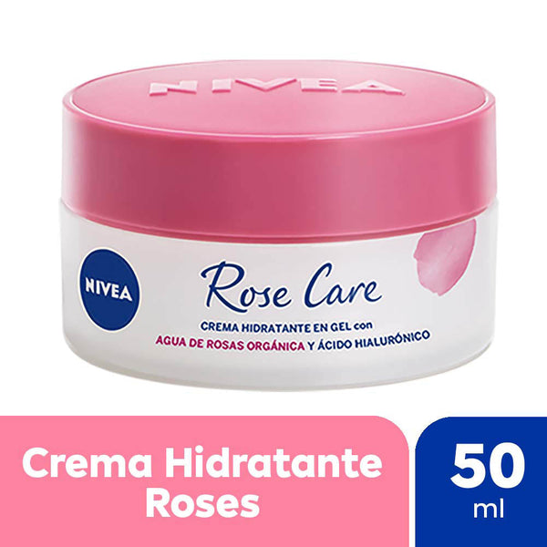 NIVEA Rose Care Moisturizing Gel Face Cream For All Skin Types - 50Ml / 1.69Fl Oz - Best Results When Used with Other NIVEA Rose Care Products