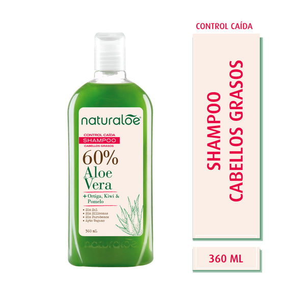 Naturaloe Oily Hair Loss Control Shampoo: Sulfate-Free Formula with Essential Oils for Healthy Hair Growth