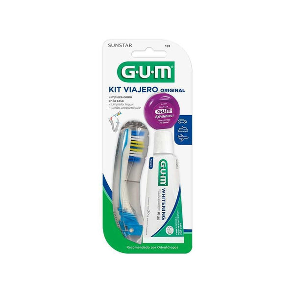 Portable Gum Travel Toothpaste Kit + Portable Brush + Dental Floss - 10.90Ml/0.38Fl Oz - Natural Ingredients for a Gentle and Effective Clean
