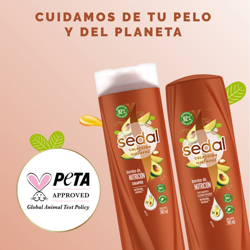 Sedal Nutrition Pump Shampoo with PETA Certified Natural Ingredients - 340Ml / 11.49Fl Oz