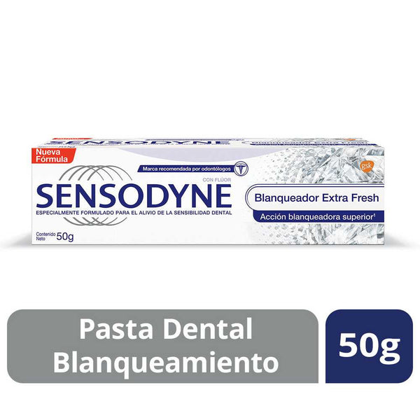 Sensodyne Extra Fresh Whitening Toothpaste - Fluoride, Potassium Nitrate & Sodium Bicarbonate - Cool Mint Flavor 50G / 1.76Oz