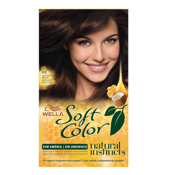 Wella Soft Hair Coloring Kit Ammonia Free 40 Medium Chestnut: Natural, Color-Safe, Long-Lasting Results